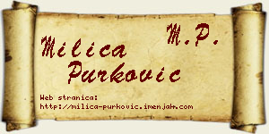 Milica Purković vizit kartica